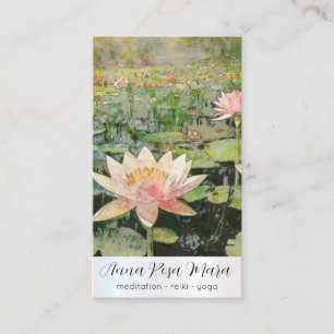 *~* Art Lotus Water Lily Blume AP67 QR Visitenkarte