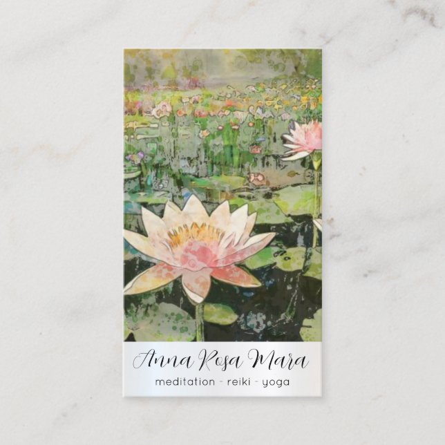 *~* Art Lotus Water Lily Blume AP67 QR Visitenkarte (Vorderseite)