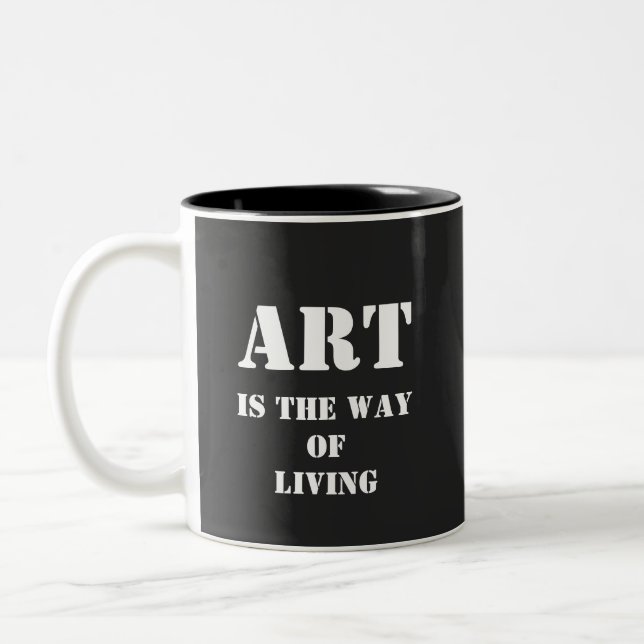 Art Lover Artist Maler Geschenk Zweifarbige Tasse (Links)