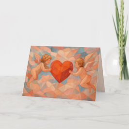 Art Lover Expressionist Cherub Valentines Day Card Feiertagskarte