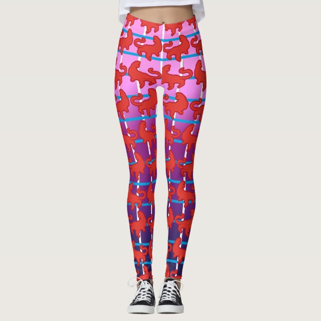 Art Lover Niedlich Tiger Leggings (Vorderseite)