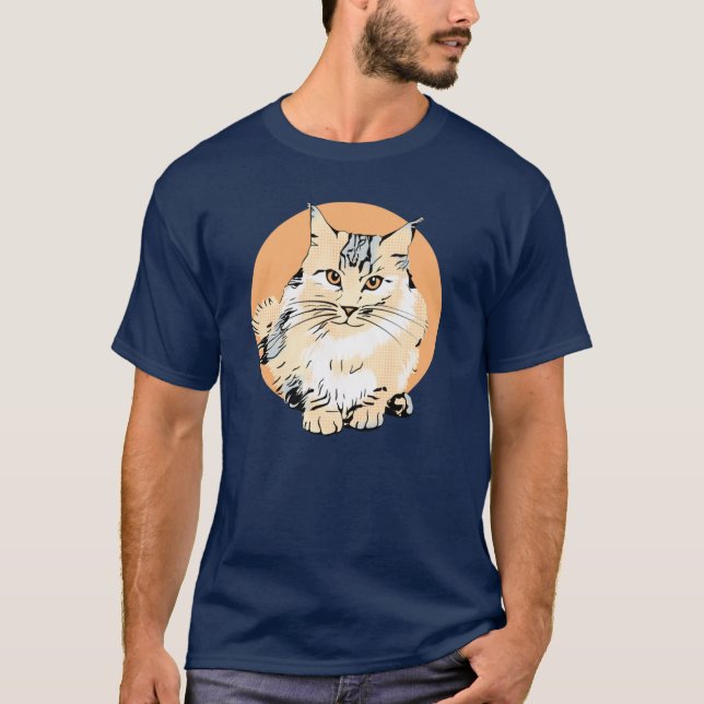 Art Main Coon Cat Grafikdesign Oversifiziert T-Shirt (Vorderseite)