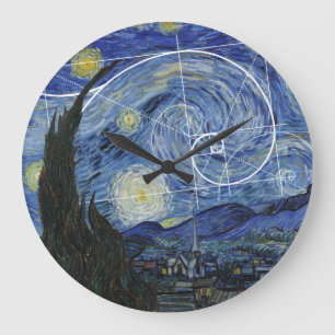 Art Meets Math, Van Gogh Meets Fibonacci Card Große Wanduhr