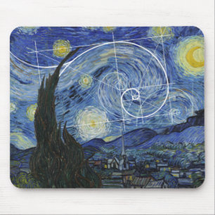 Art Meets Math, Van Gogh trifft Fibonacci Card Mousepad