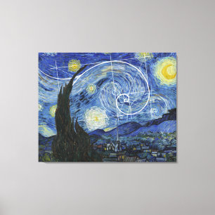 Art Meets Math, Van Gogh trifft Fibonacci Poster Leinwanddruck