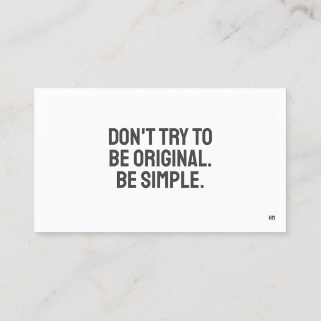 ART Minimalistische Visitenkarte (Rückseite)