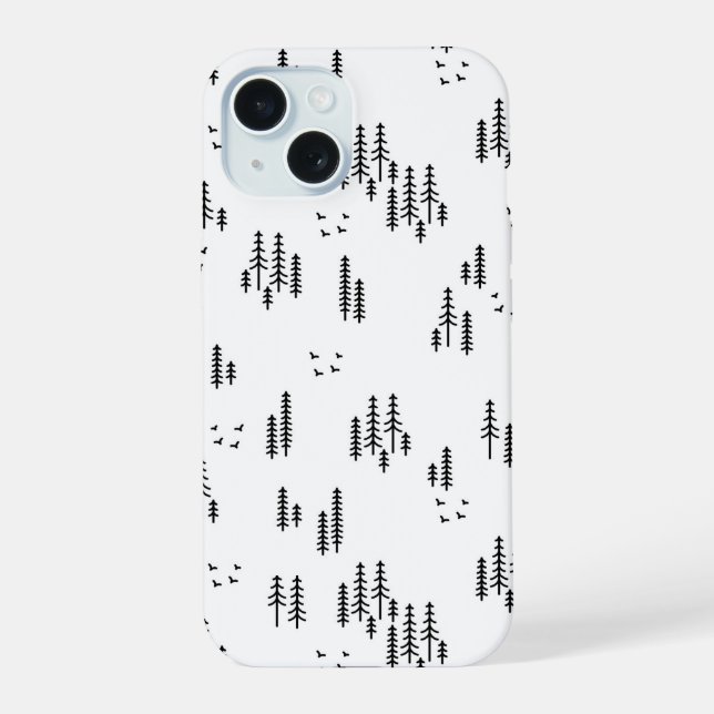 Art Muster der Forstlinie iPhone 15 Hülle (Rückseite)