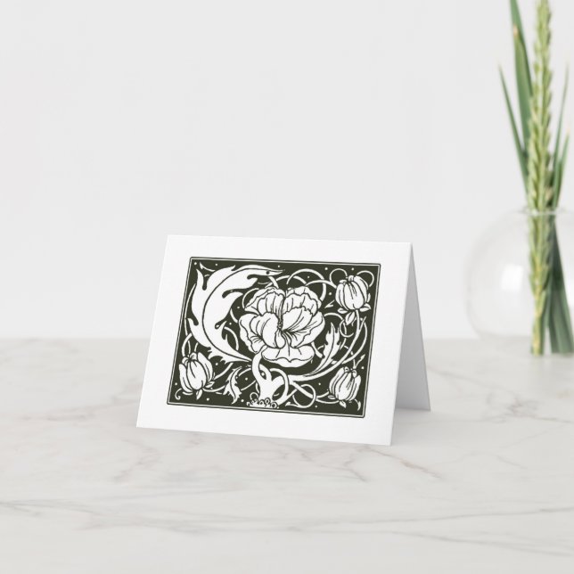 Art New Floral Illustration Thank You Card Dankeskarte (Vorderseite)