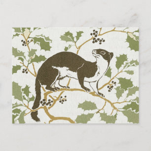 Art New Wildlife Illustration - Mink Postkarte