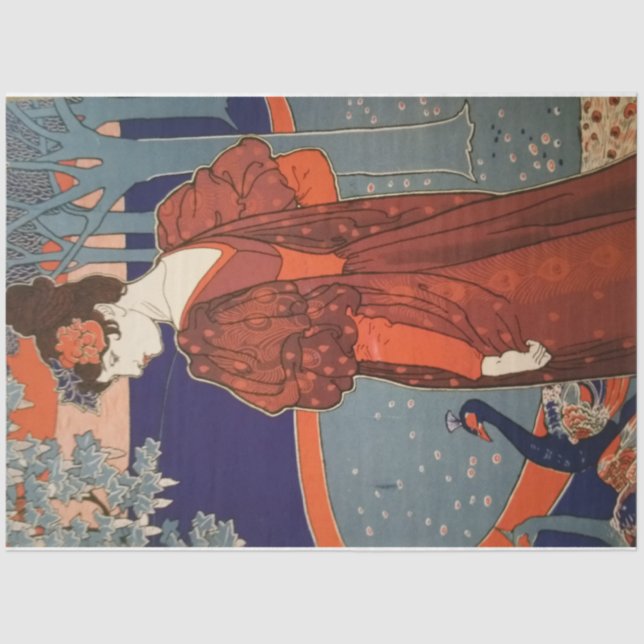 Art Nouveau 30 Woman Decoupage Tissue Paper Seidenpapier (Vorderseite)