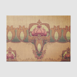 Art nouveau abstract flower burgundy red green seidenpapier