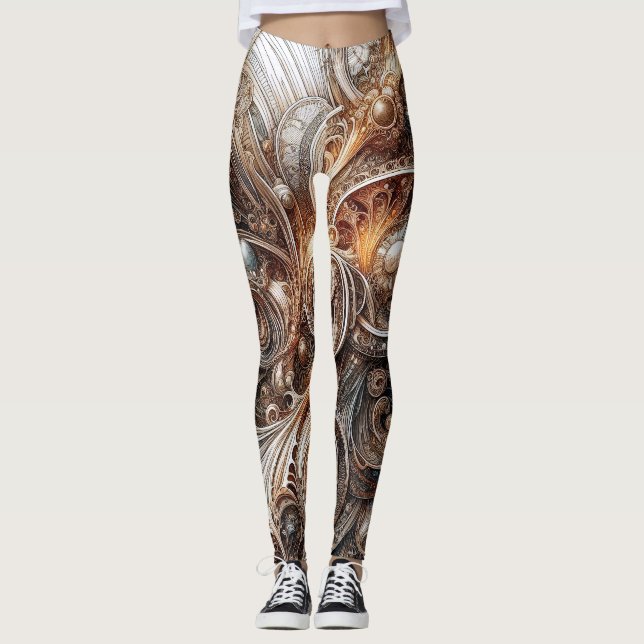 Art Nouveau Abstrakt Leggings (Vorderseite)