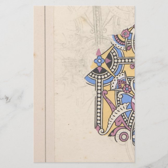 Art Nouveau abstrakte Textil Christopher Dresser Briefpapier (Vorderseite)