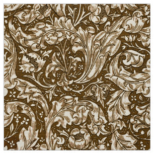Art Nouveau Acanthus Blätter und Blume, braun  Stoff