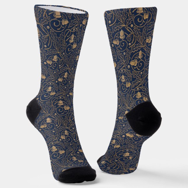 Art Nouveau Acorns Bibliophile Socken (Gewinkelt)