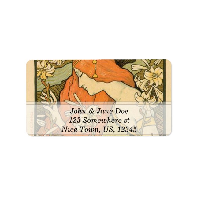 Art Nouveau Adressaufkleber (Vorne)