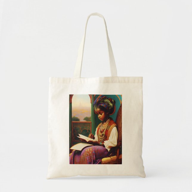 Art Nouveau African American Girl Tragetasche (Vorne)