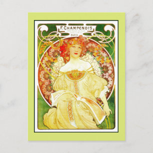 Art Nouveau Alfons Mucha, Paris Druck und Postkarte