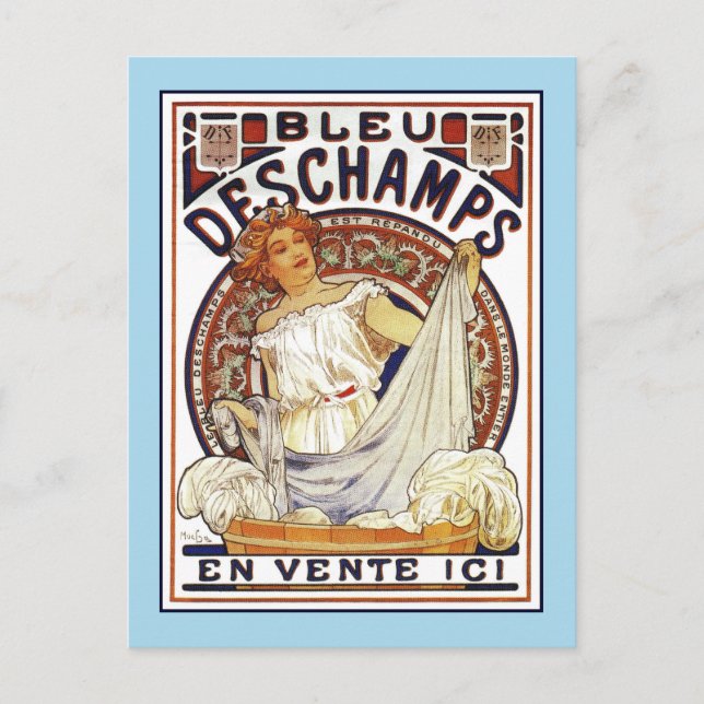 Art Nouveau Alfons Mucha, Waschprodukt und Werbung Postkarte (Vorderseite)