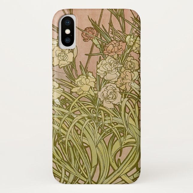 Art Nouveau Alfonse Mucha Blumenzucht Blume Case-Mate iPhone Hülle (Rückseite)