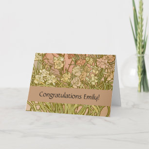 Art Nouveau Alfonse Mucha Blumenzucht Blume Karte