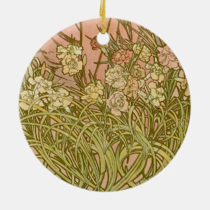 Art Nouveau Alfonse Mucha Blumenzucht Blume Keramik Ornament
