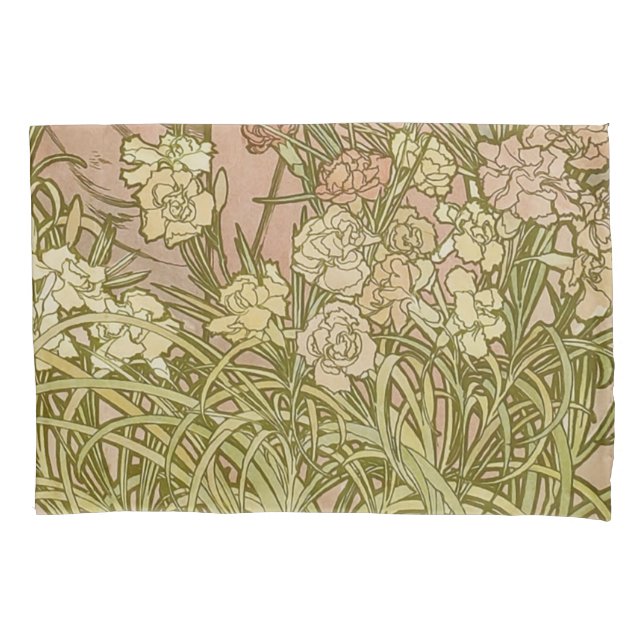 Art Nouveau Alfonse Mucha Blumenzucht Blume Kissenbezug (Vorderseite)