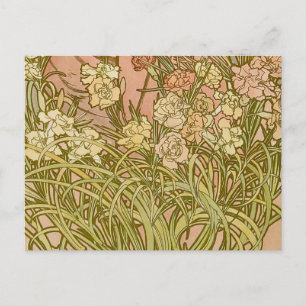Art Nouveau Alfonse Mucha Blumenzucht Blume Postkarte