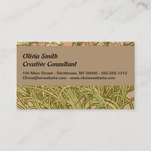 Art Nouveau Alfonse Mucha Blumenzucht Blume Visitenkarte