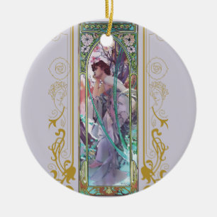 Art Nouveau Alphonse Mucha Abendbetrachtung  Keramik Ornament