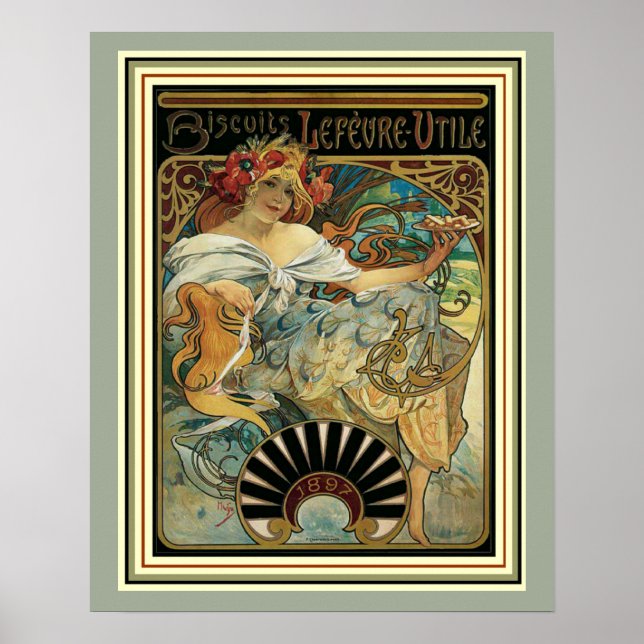 Art Nouveau Alphonse Mucha Ad Poster 16 x 20 (Vorne)