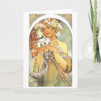 Art Nouveau - Alphonse Mucha "Blume" Karte