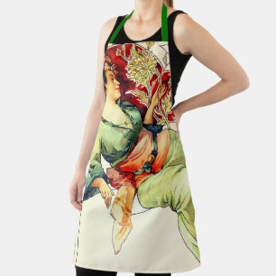 Art nouveau Alphonse Mucha Chrysantheme Herbst Schürze