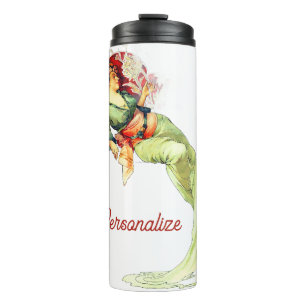 Art nouveau Alphonse Mucha Chrysantheme Herbst Thermosbecher