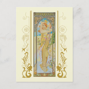 Art Nouveau Alphonse Mucha Die Helligkeit des Tage Einladungspostkarte