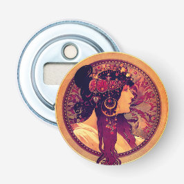 Art nouveau Alphonse Mucha Donna elegant woman Flaschenöffner