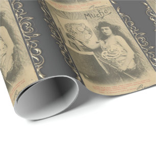Art nouveau Alphonse mucha Frau Kunstfotografie Geschenkpapier