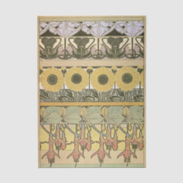 Art nouveau alphonse mucha fuschia sunflower flora seidenpapier