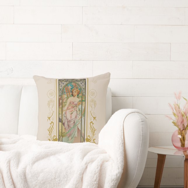 Art Nouveau Alphonse Mucha - Morgens Erwachen Kissen (Liege)