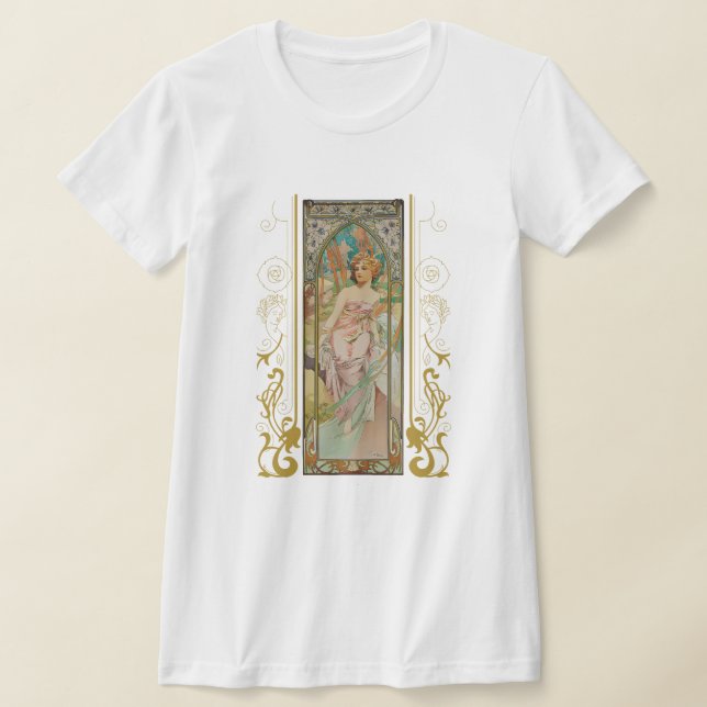 Art Nouveau Alphonse Mucha - Morgens Erwachen T-Shirt (Ablage )