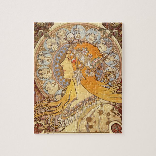 Art Nouveau Alphonse Mucha Zodiac Puzzle (Vertikal)