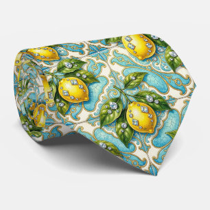 Art Nouveau Amalfi Zitronen Diamanten Herren Krawatte