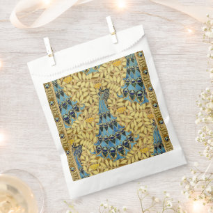Art Nouveau Antik Blau Pfau Blumenmuster Geschenktütchen