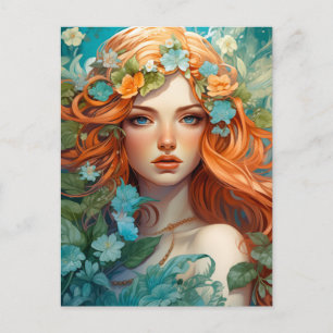 Art Nouveau Aos sí Fairy Feiertagspostkarte