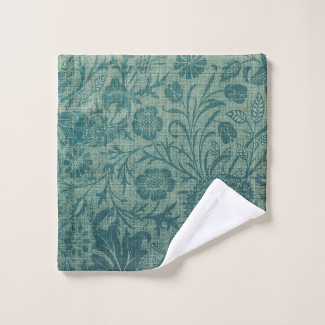 art Nouveau,aquamarin,William Morris style, floral Waschlappen (Waschlappen)