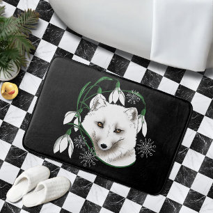 Art Nouveau Arctic White Fox Badematte