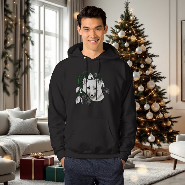 Art Nouveau Arctic White Fox Hoodie (Von Creator hochgeladen)