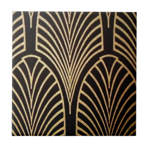 Art nouveau, Art déco, Fächer-Muster, Bronze, Gold Fliese
