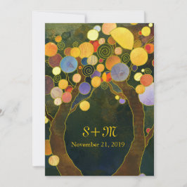 Art Nouveau Art Trees Ranch Wedding Einladung