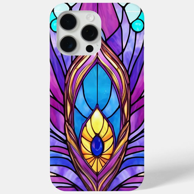 Art Nouveau Art verkleidet Glass Peacock Feather Case-Mate iPhone Hülle (Rückseite)